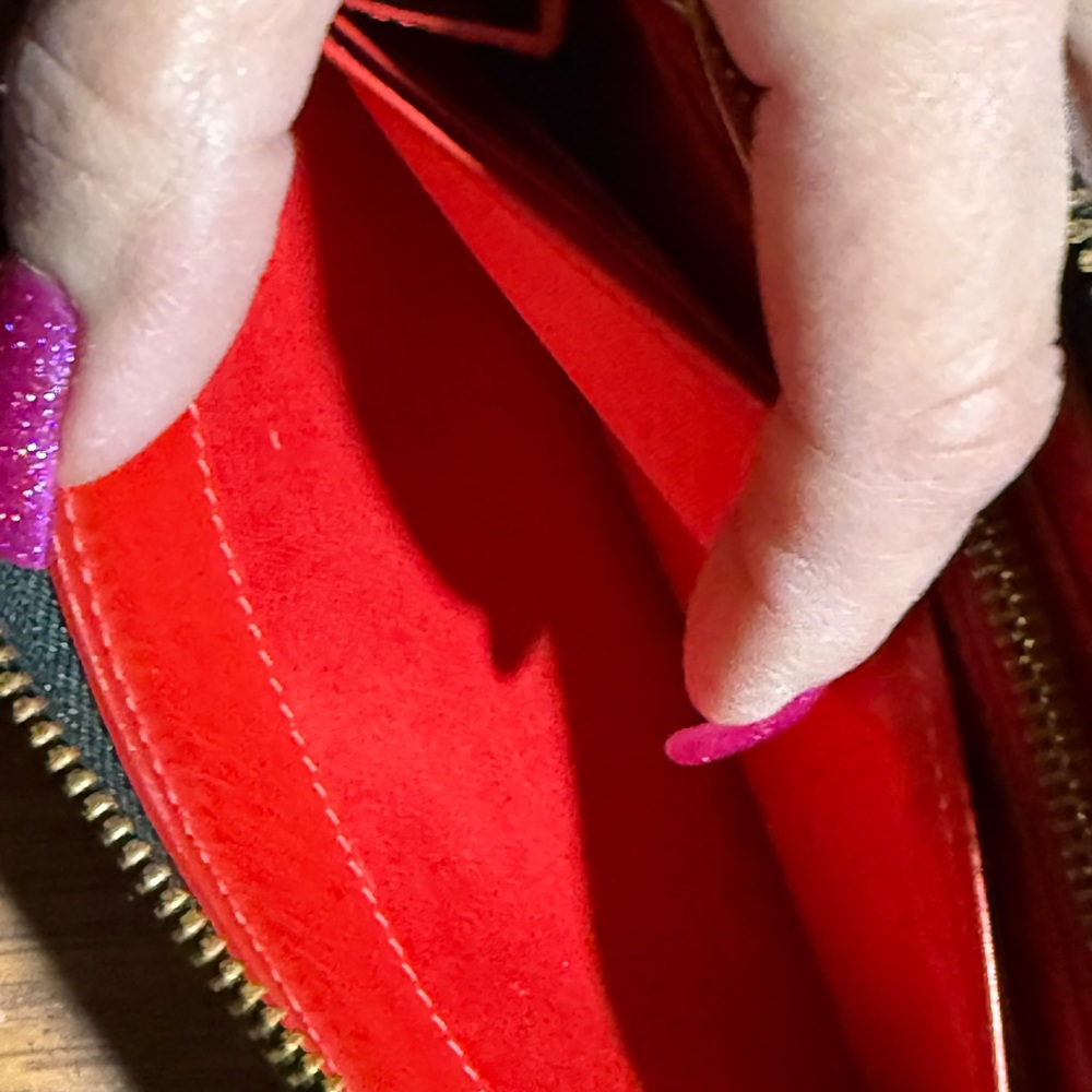 Christian Louboutin Red and Gold Zipper Wallet - Picture 11 of 14